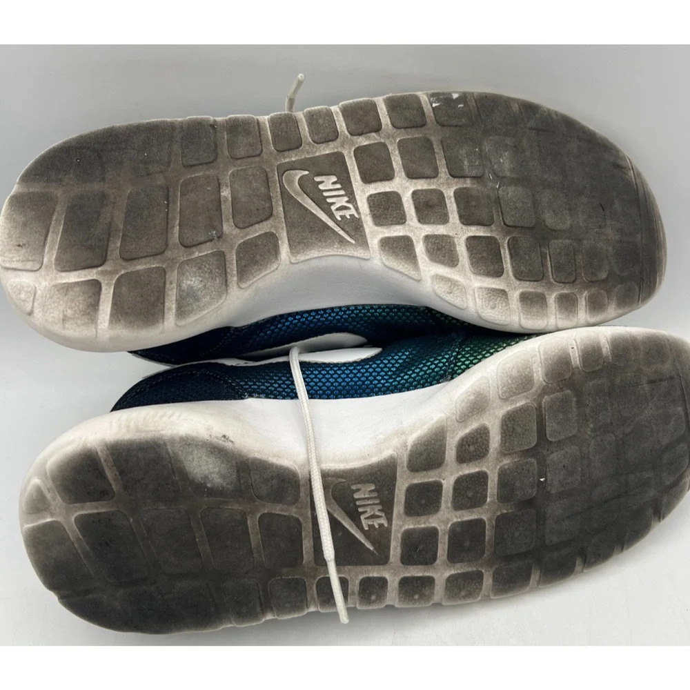 Nike Roshe Run Mens 8 Blue Green Yellow Mesh Sneakers 511881-413 Running Shoes